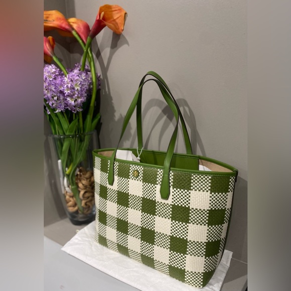 TORY BURCH Blake Straw Tote NWT - Picture 2 of 16